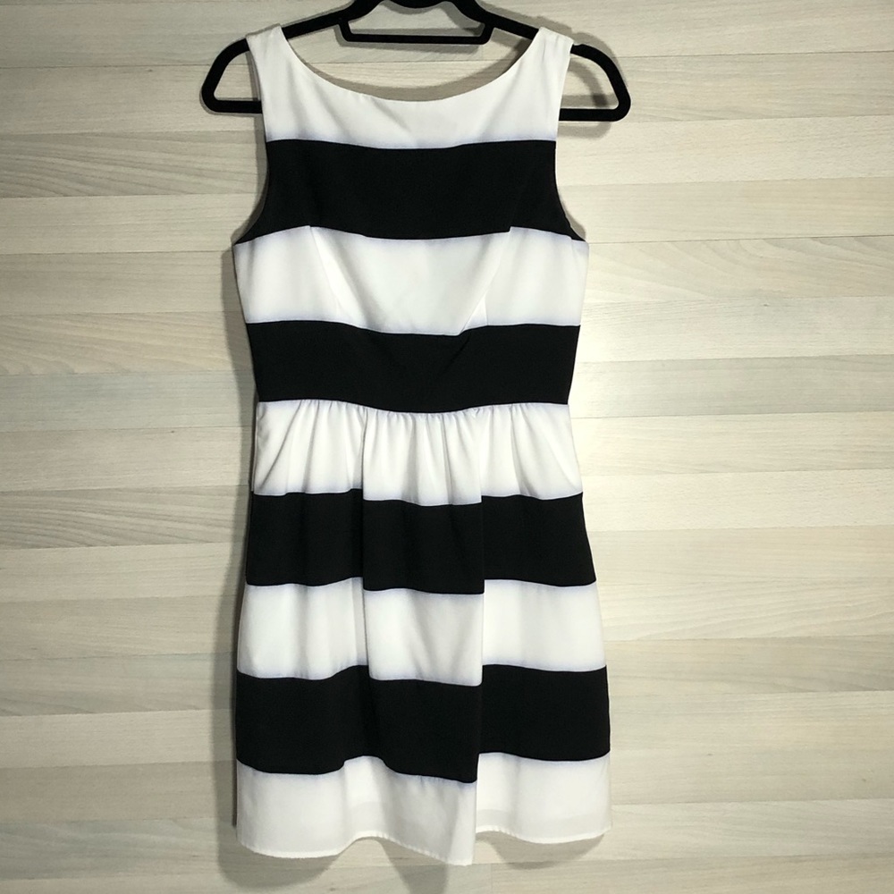 B. Darlin Black and White Striped Dress -10